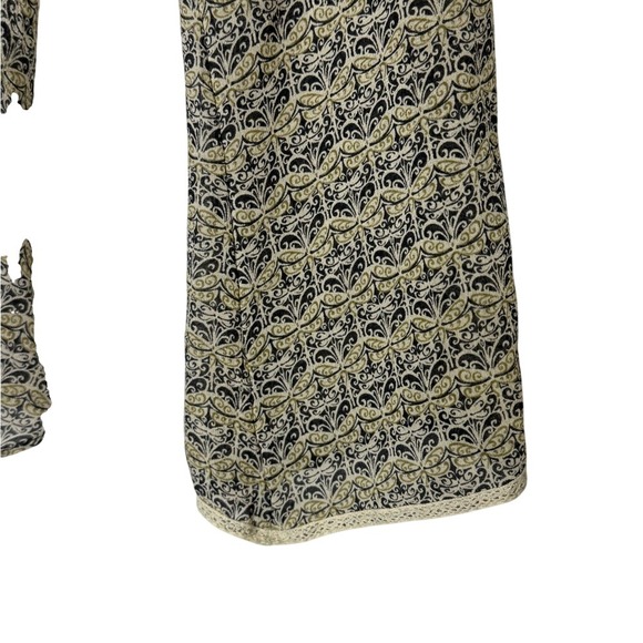 Max Studio Womens Y2K Silk Flare Sleeve V Neck Top S Forest Fairy Whimsical Boho - Picture 2 of 10